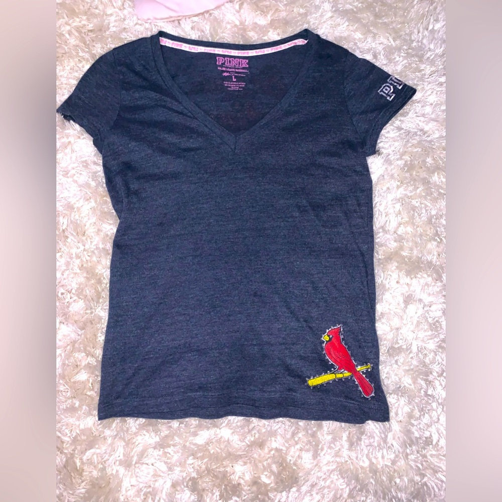 🌹Victoria’s Secret PINK St. Louis Red Cardinals baseball shirt Vintage Sz L🌹